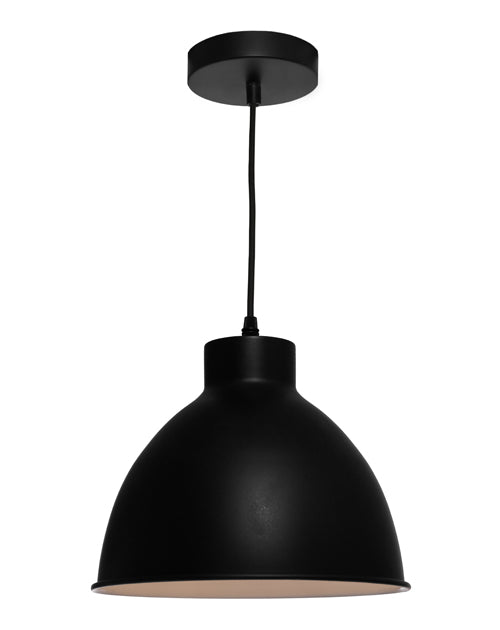 Dome industrial pendant light black